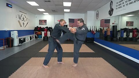 Executing the American Kenpo technique Twist of Fate