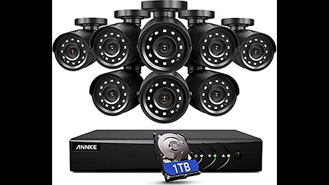 ANNKE Surveillance Camera System 8CH 5MP Lite H.265+ DVR with (8) HD 1080P Outdoor Weatherproof...