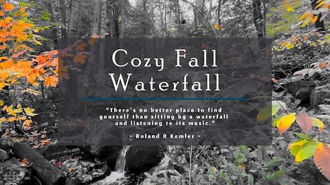 Cozy Fall Waterfall - Nature Sounds - Relaxing Calming Ambience