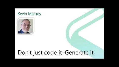 2021 Data.SQL.Saturday.LA presents: Don't just code it–Generate it