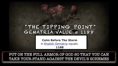 TIPPING POINT: "PUT ON THE FULL ARMOR OF GOD SO YOU CAN TAKE YOUR STAND AGAINST THE DEVIL'S SCHEMES"