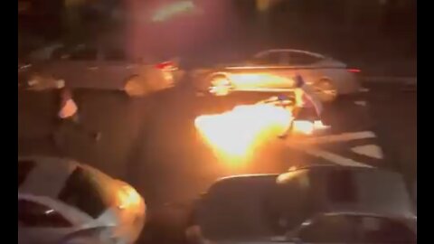 Man Chases Women with Flame Thrower in New York City