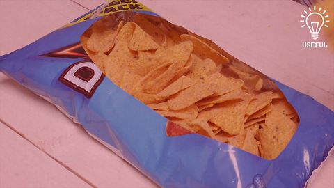 Turn a bag of chips into a party bowl