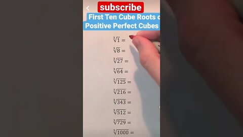 Memorize these cube roots FOR SURE