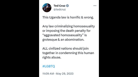 Conservatives TURN On Ted Cruz After He SLAMS Uganda Anti-Gay Law As ‘BARBARIC’ 5-31-23 The Hill