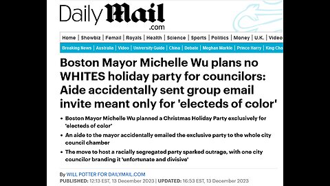 Democrat Boston mayor under fire for secret ‘no whites’ Christmas party