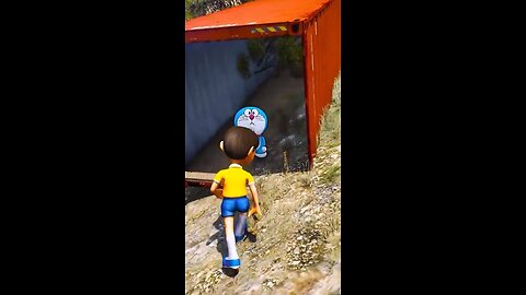 NOBITA HIJACK TRAIN TO SAVE DORAEMON LIFE! #shorts #gta5