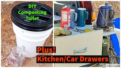 DIY Composting Toilet For Boondocking/Camping - Also, New "Car Drawers" and Utrai Jstar3 Jumpstarter