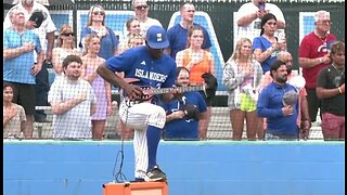 College Baseball Player Plays Awesome National Anthem On Guitar Before Game