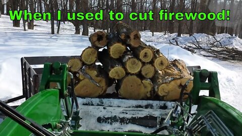 John Deere 4720 compact tractor Frigid cold Wisconsin when I used to cut wood!