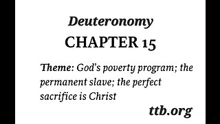 Deuteronomy Chapter 15 (Bible Study)