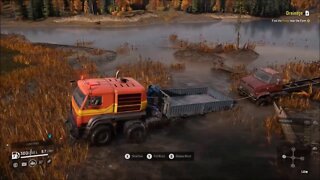 Draining The Swamp And Tearing Up A Forest To Tow Another Truck Through SnowRunner Episode 14