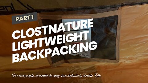 Clostnature Lightweight Backpacking Tent - 3 Season Ultralight Waterproof Camping Tent, Large S...