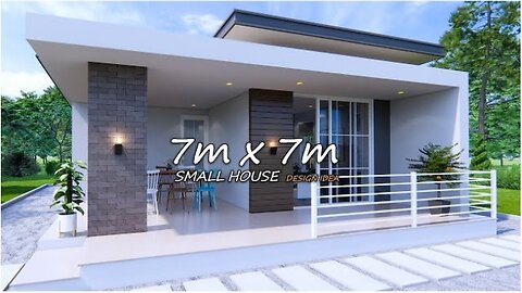 Modern small House | 7m x 7m Design with Box Type