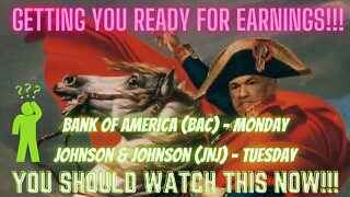 Watch This Now! Earnings Monday! Bank Of America ($BAC) + Johnson & Johnson ($JNJ) W/ Gregory Papas!