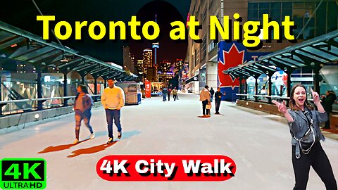 【4K】Saturday Night Downtown Toronto City Night Walk | CN Tower 🇨🇦