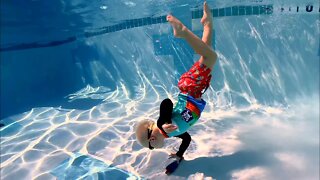 Diving for Dive Toys in the Swimming Pool