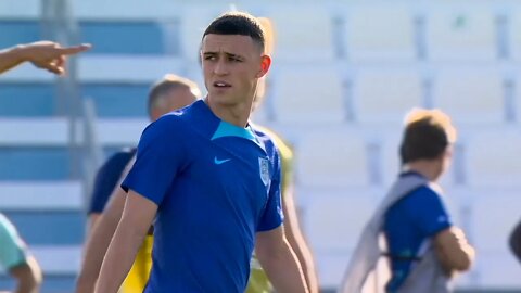 Phil Foden TRAINS on eve of possible start for England against Wales