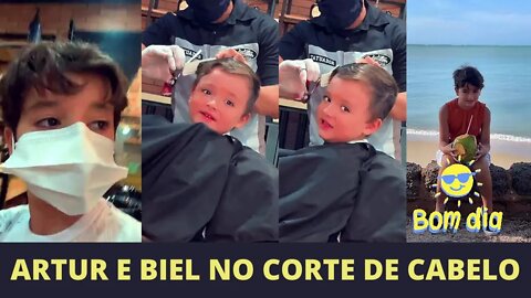 Artur levou Biel pra cortar o cabelo no salão de ADULTO | Turma Carlinhos Maia