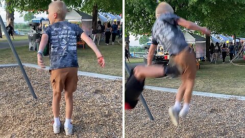 Epic swing set fail caught on camera