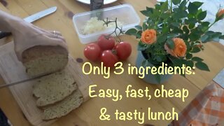 Delicious lunch cheese tomato toast only 3 simple cheap ingredients. Quick easy recipe!