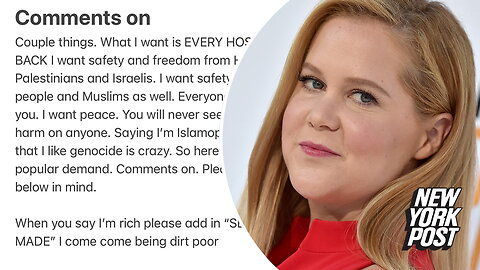 Amy Schumer pushes back after backlash over Israeli-Palestinian conflict comments