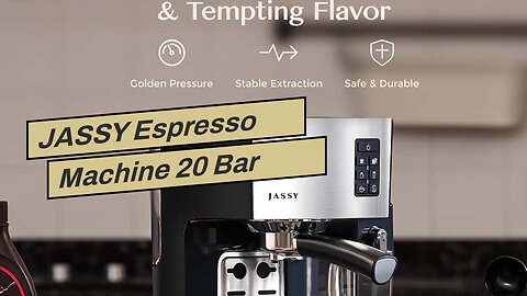 JASSY Espresso Machine 20 Bar Cappuccino Maker High Pressure Pump with Barista Coffee Grinder f...