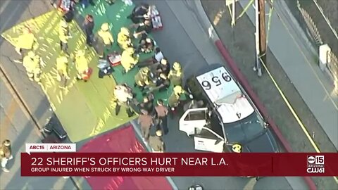 22 LA sheriff's office recruits injured when struck by wrong-way driver