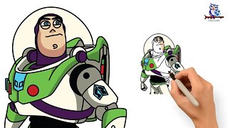 How To Draw Buzz Lightyear Pixar - Easy Art Tutorial