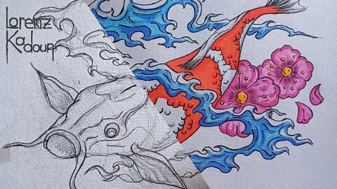 Japanese Koi Fish - Watercolor
