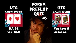 POKER PREFLOP QUIZ #5 - FOLD OR RAISE?: Poker Vlog final table highlights and poker strategy