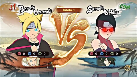 Naruto e Boruto Uzumaki VS Sasuke e Sarada Uchiha - Naruto Shippuden: Ultimate Ninja Storm 4