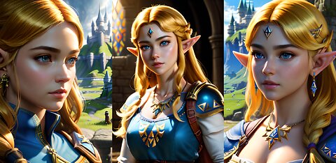 [AI Art Lookbook] Zelda at Hyrule Castle