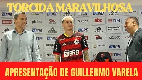 APRESENTAÇÃO DE GUILLERMO VARELA/ JOGADOR FALA QUE QUE A TORCIDA DO FLAMENGO É MARAVILHOSA.