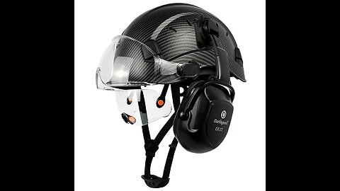 CE Carbon Fiber Pattern Safety Helmet with Earmuffs