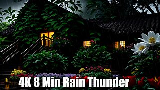 4K 8 Min Ambient Rain Thunder | (AI) Audio Reactive Realistic | Peru's Enchanting Rain