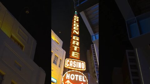 Golden Gate Casino Sign on Fremont Street Las Vegas # shorts