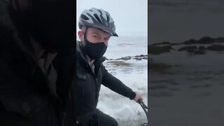 Fat biking in the snow