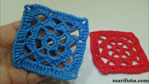 crochet flower in square motif free pattern tutorial by marifu6a