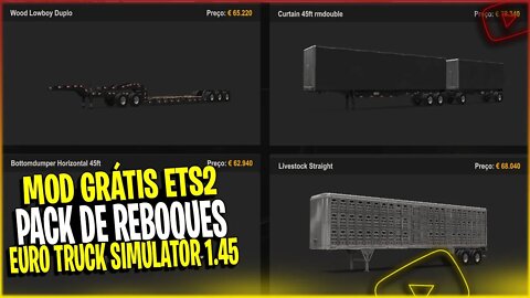 ▶️PACK REBOQUES DO AMERICAN TRUCK PARA EURO TRUCK SIMULATOR 2 1.45