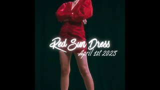 Red sun dress. April 1st.