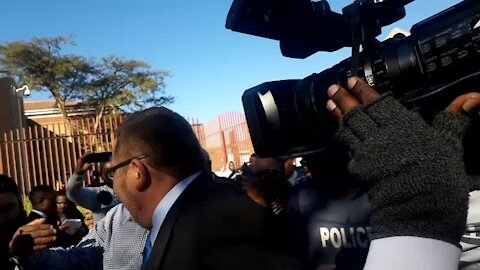 CORRECTION: Commotion outside the Randburg Magistrate's Court as Zuma's son appears (NB7)
