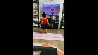 My daughter is working out