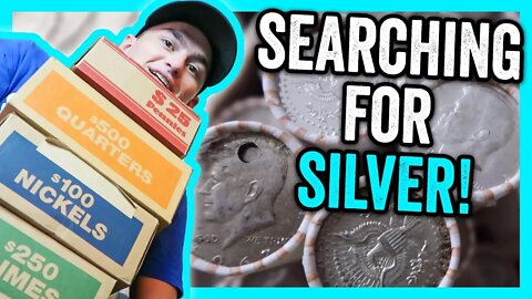 FINDING SILVER COINS FROM THE BANK - COIN ROLL HUNTING HALF DOLLARS