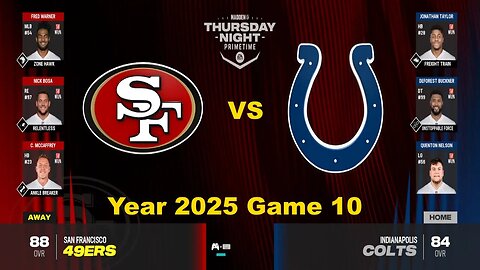 Madden 24 Year 2025 Game 10 49ers Vs Colts 1 35x speed