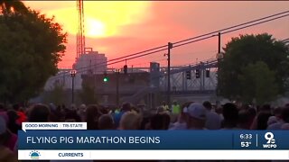 Runners prepare for the Flying Pig races