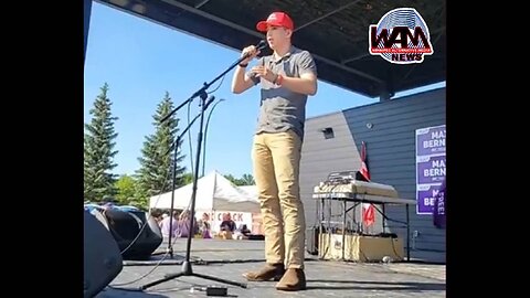 Josh Alexander of Save Canada Speaks To Crowd In Winkler