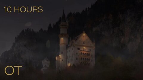 Windy Night at Neuschwanstein Castle | Soothing Wind & Blowing Leaves | Relax | Study | Sleep
