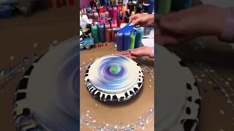 Metallic Acrylic Pour! Spin and Swipe