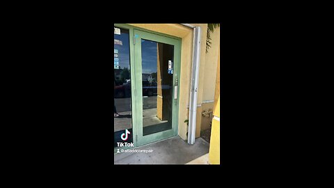 Hurricane impact commercial storefront glass replacement in Pompano Beach, Florida.